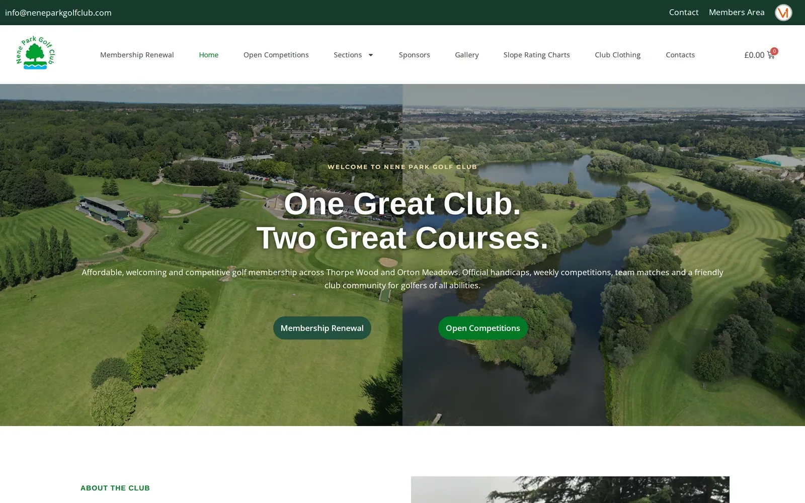 Nene Park Golf Club website