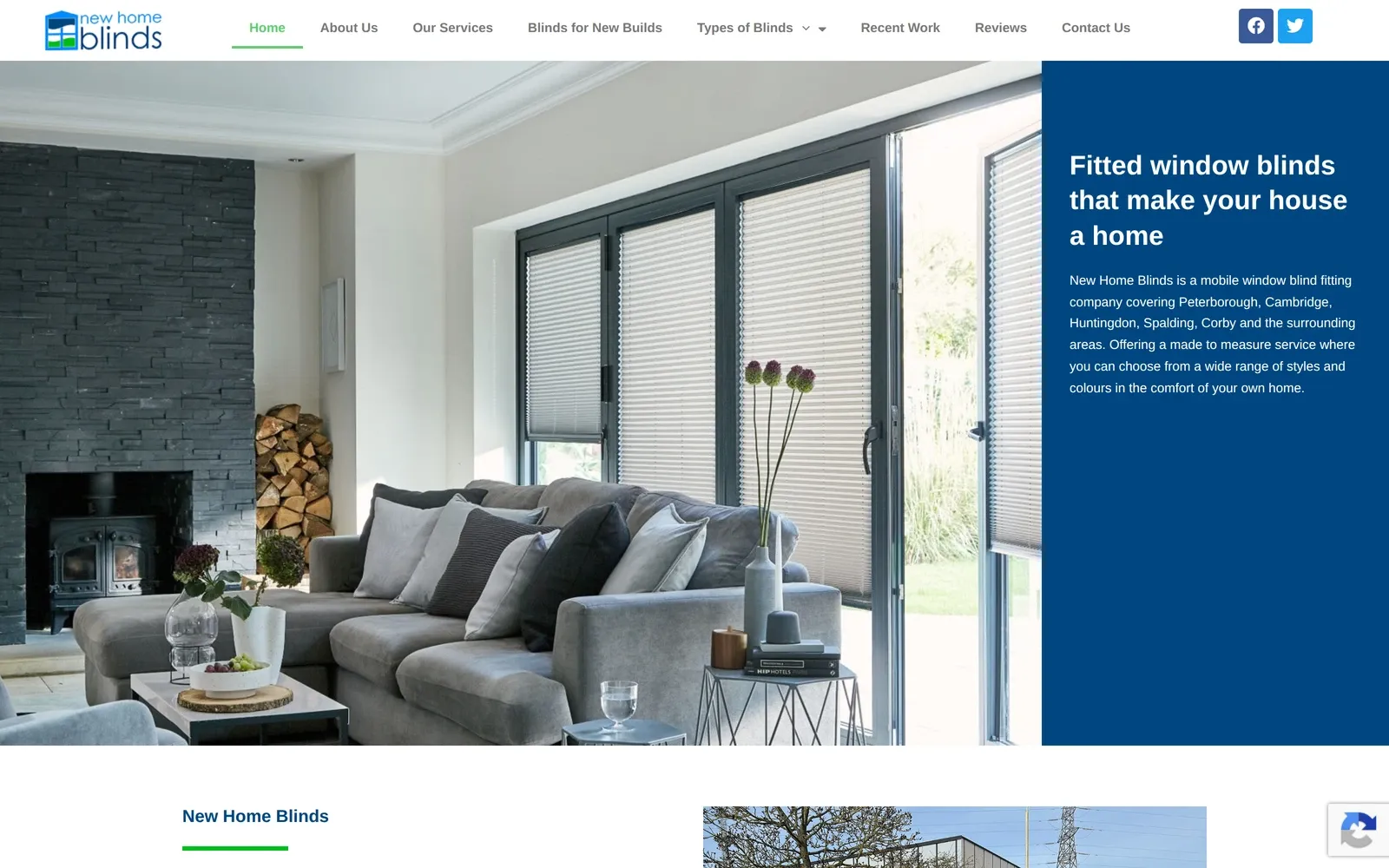 New Home Blinds website