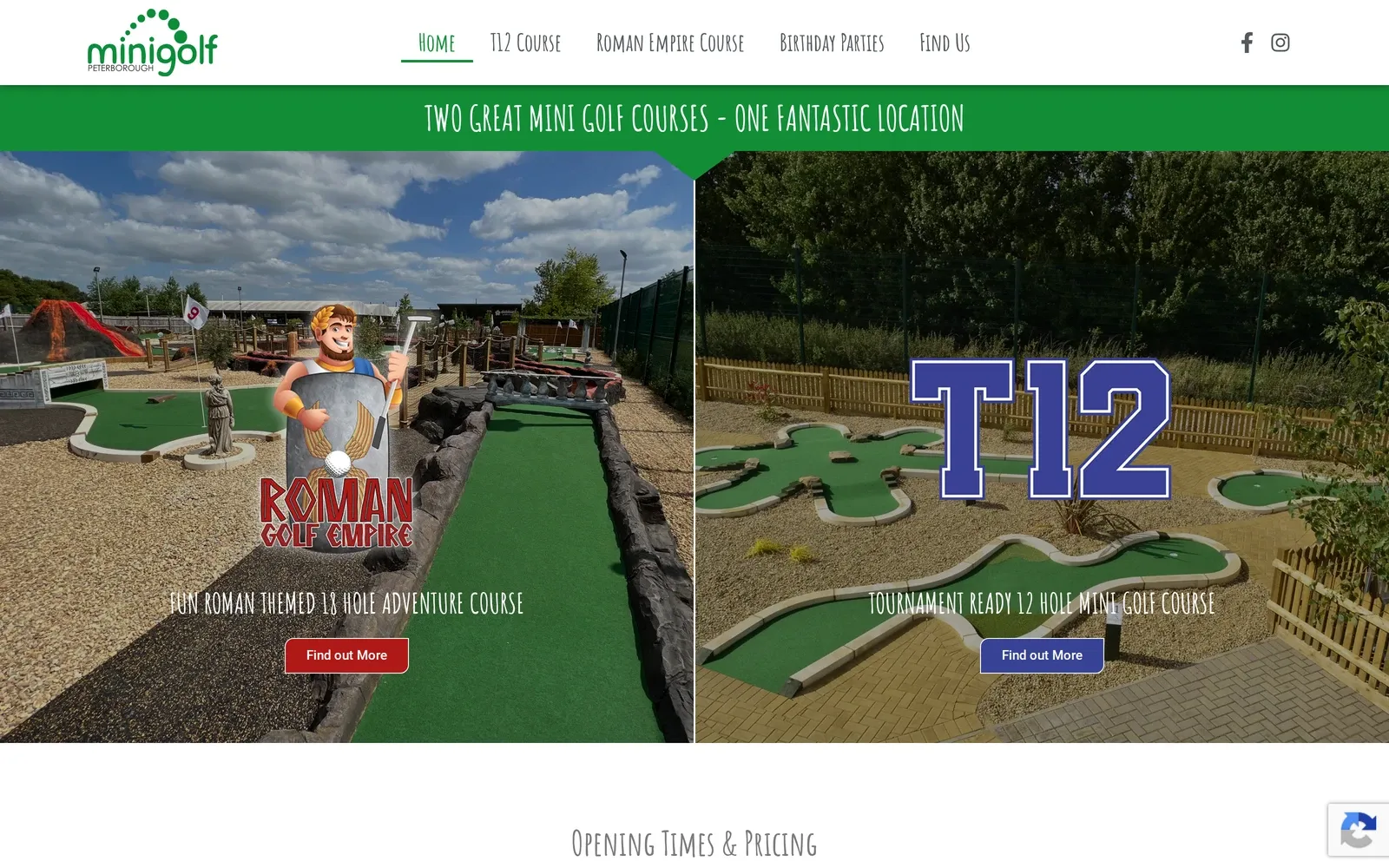 Peterborough Mini Golf website